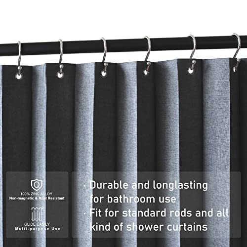 Shower Curtain Hooks, Set of 12 Rust Proof S Shaped Decorative Shower Curtain Rings,Multi-Purpose Hangers S Hooks (Chrome) - color: Chrome