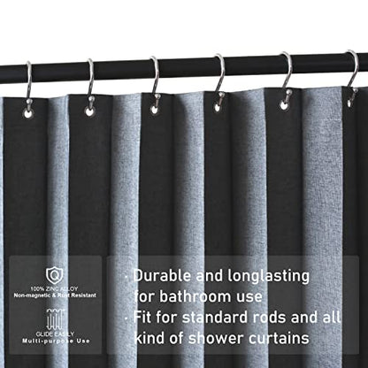 Shower Curtain Hooks, Set of 12 Rust Proof S Shaped Decorative Shower Curtain Rings,Multi-Purpose Hangers S Hooks (Chrome) - color: Chrome