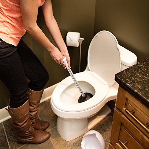23-in. Heavy-duty Toilet Plunger with Twister Caddy 3019000, Versatile Bathroom Accessory Set and Apartment Must-have, Toilet and Plunger for Bathroom with Toilet Caddy