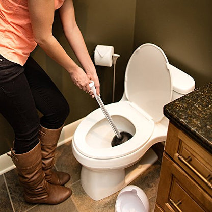 23-in. Heavy-duty Toilet Plunger with Twister Caddy 3019000, Versatile Bathroom Accessory Set and Apartment Must-have, Toilet and Plunger for Bathroom with Toilet Caddy