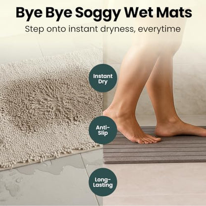 Foldable Stone Bath Mat, Non Slip Quick Dry Diatomite, Light Gray, 23.5x15 | Super absorbent surface, easy-care finish, compact storage, includes non-slip pad, shower and sink use - color: Regular Light Gray