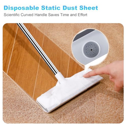 IMHO Mesh Screen Cleaner, Glass Wiper, Dust Paper Clip，3 in 1 Wet and Dry Screen Cleaner with Long Handle Wiper for Shower, Glass, Floor, Tile Walls, Car Windshield, White - style: Three-in-one window cleaner