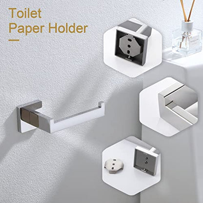 KOKOSIRI Toilet Paper Holder Chrome Toilet Roll Holder for Bathroom Kitchen Washroom T-304 Polished Stainless Steel Wall Mounted, 2 Pack, B2003CH-P2 - color: Polished Chrome, size: Without Shelf(2 Pack)