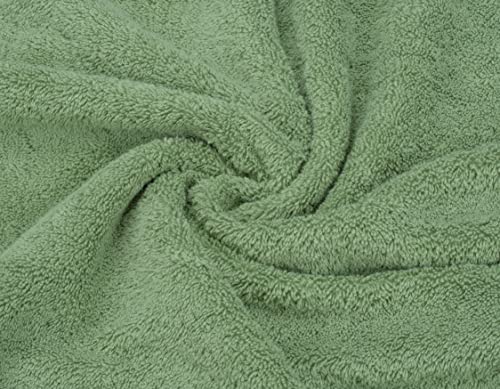 American Soft Linen 100% Cotton Luxury Turkish Towels, 6 Piece Towel Set | Soft Absorbent Quick Dry OEKO Tex Standard 100 Certificated Durable Machine Washable Premium Hotel Quality - color: Sage Green