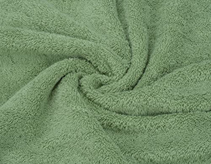 American Soft Linen 100% Cotton Luxury Turkish Towels, 6 Piece Towel Set | Soft Absorbent Quick Dry OEKO Tex Standard 100 Certificated Durable Machine Washable Premium Hotel Quality - color: Sage Green
