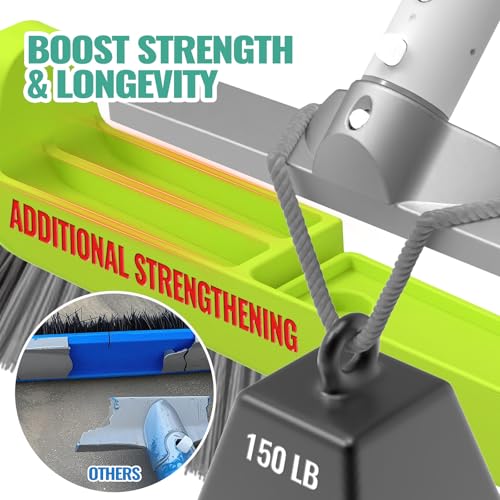 18" Pool Brush Head - Scrub Brush, Curved Ends, Fits Φ1.25” Poles | Scrub Brushes for Cleaning Swimming Pool Walls, Tile, Fiberglass, Flooring and Vinyl Pools, Green & Dark Gray & Gray - color: Dark Gray & Gray