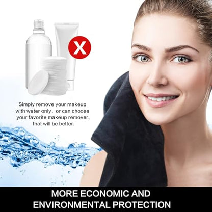 Microfiber Facial Cloths Fast Drying Washcloth 12inch x 12inch Absorbent Face Wash Cloth Soft Makeup Remover Cloths - color: Black-1, size: 1 Count (Pack of 2)