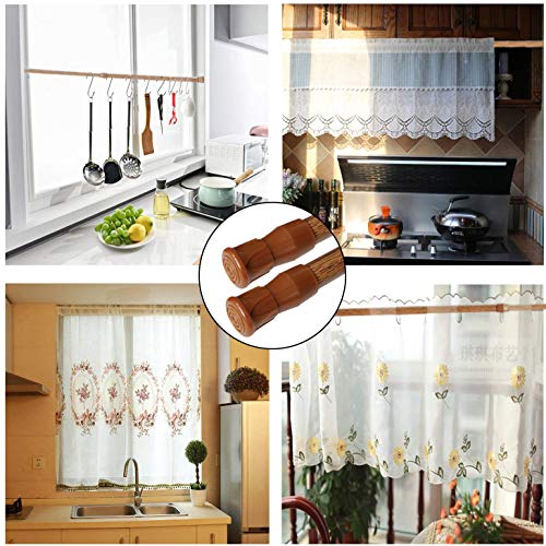 Spring Tension Curtain Rods Short Tension Rod (Wood, 16" to 28"-2Pcs, Optimum Scope of Application 16 to 24 inch, Can't Hang Heavy Curtains) - color: Wood, size: 16" to 28"-2Pcs