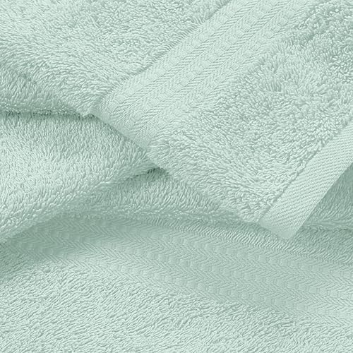 MyOwn 6 Piece Towel Set, 100% Combed Cotton - 2 Bath Towels, 2 Hand Towels, 2 Wash Cloths - 500 GSM Luxury Hotel Quality Ultra Soft Highly Absorbent Towel Set for Bathroom - Sea Green - color: Sea Green