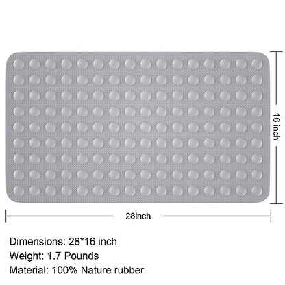 JOYCANO Rubber Bathtub Mat Non Slip, Baby Bath Mat for Tub, Shower Mat Non Slip PVC-Free, Strong Suction and Textured Surface, Non-Toxic, No Chemical Smells, for Kids Elderly Dogs, Grey - color: Grey