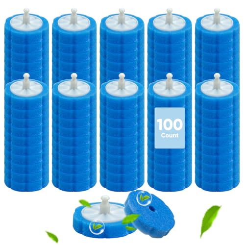 100pcs Disposable Toilet Brush Head,Compatible With Clorox Wand System | Upgrade Fiber Cleaner Heads for Closestool Cleaning (not included brush rod)
