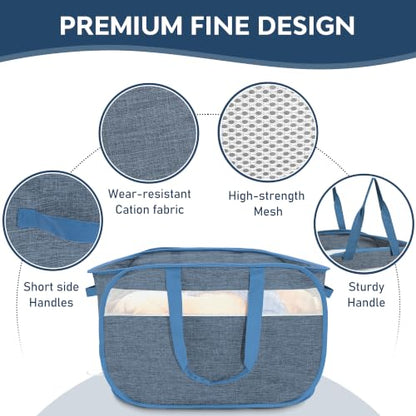 100L Collapsible Laundry Baskets, Foldable Dual Handles Laundry Hamper Blue | Lightweight, Easy to Carry, Up and Downstairs, Tear-Proof, Space-saving, for Laundry Room, Bedroom, Bathroom, Travel, Dorm - color: 100L Blue