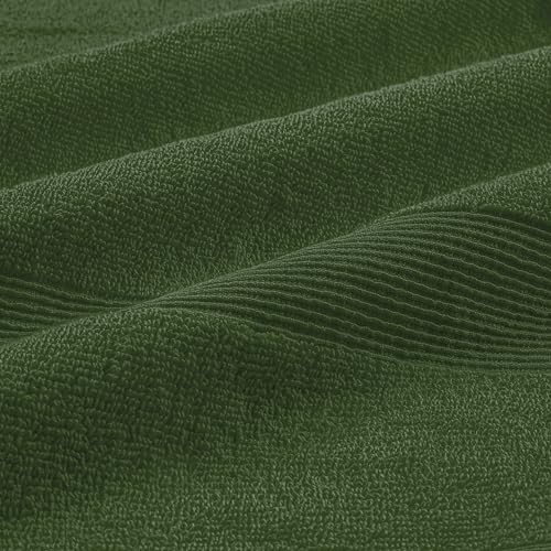 8 Piece Towel Set 100% Ring Spun Cotton, 2 Bath Towels 27x54, 2 Hand Towels 16x28 and 4 Washcloths 13x13 - Ultra Soft Highly Absorbent Machine Washable Hotel Spa Quality - Olive Green - color: Olive Green, size: 8 Piece Towel Set