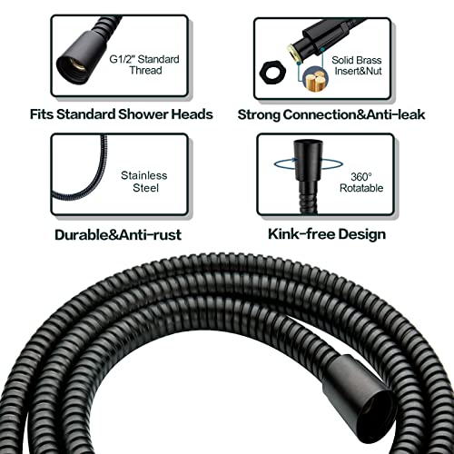 BRIGHT SHOWERS High Pressure Shower Head with Handheld, Oil Rubbed Bronze Dual Showerhead Combo with Rainfall Spray, Detachable Hand Held Shower, 60" Stainless Steel Hose - color: Oil Rubbed Bronze, size: 2.5 Gallon Per Minute