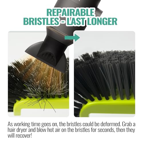 18" Pool Brush Head - Scrub Brush, Curved Ends, Fits Φ1.25” Poles | Scrub Brushes for Cleaning Swimming Pool Walls, Tile, Fiberglass, Flooring and Vinyl Pools, Green & Black & Dark Gray - color: Black & Dark Gray