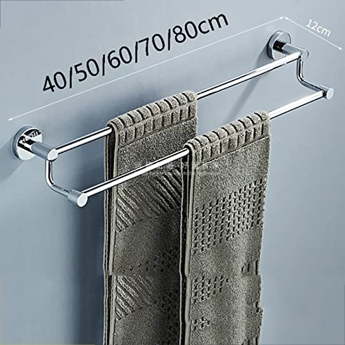 Wall Mounted Towel Holder, Double Pole Bathroom Hand Towel Holder, Stainless Steel Towel Bar, Kitchen Towel Rack, Multiple Uses 5 Sizes (Size : 70cm) - size: 70cm