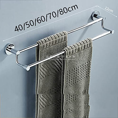 Wall Mounted Towel Holder, Double Pole Bathroom Hand Towel Holder, Stainless Steel Towel Bar, Kitchen Towel Rack, Multiple Uses 5 Sizes (Size : 70cm) - size: 70cm