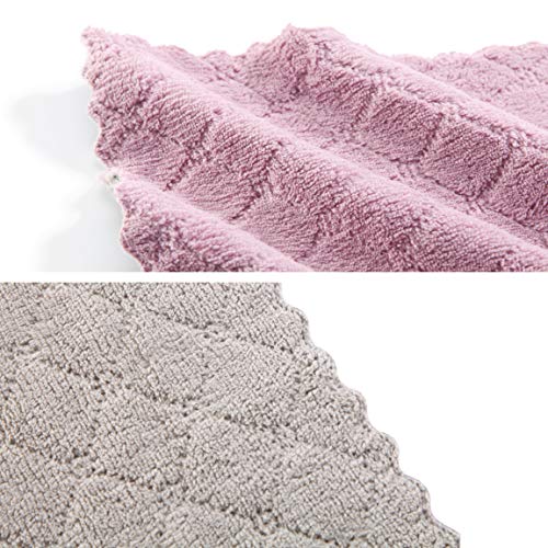 Hypermotion Microfiber Cleaning Cloth, Kitchen Towels, Double-Sided Microfiber Towel Lint Free Highly Absorbent Multi-Purpose Dust and Dirty Cleaning Supplies for Kitchen Car Cleaning. Pack of 12 - color: Purple
