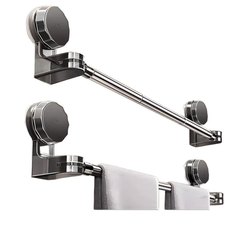 ANIS・KEBBR No Drill Extendable Suction Towel Bar 11.8-23.6in Stainless Steel Bathroom Kitchen Rack