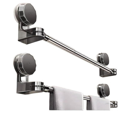 ANIS・KEBBR No Drill Extendable Suction Towel Bar 11.8-23.6in Stainless Steel Bathroom Kitchen Rack