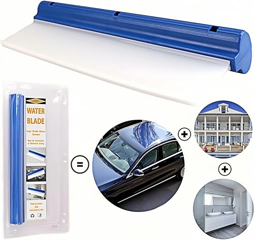 Water Blade 12" - Super Flexible T-Bar Silicone Squeegee - for Car Or Home Use - Best for Automotive Or Bathroom Drying!
