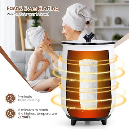 Tangkula Towel Warmer Bucket, 23L Large Luxury Bucket-Style Towel Warmer w/Fragrant Disc Holder, ETL Certified Bath Heater w/3-Level Heating, 20/40/60/90 Min Timer & Auto Shut Off (Black, 23L, handle) - color: Black