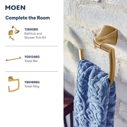 Moen Voss Two-Handle Widespread Bathroom Sink Faucet Trim Kit, Brushed Gold Finish, 8-Inch Adjustable 3-Hole Installation, Valve Required, Model T6905BG - color: Brushed Gold