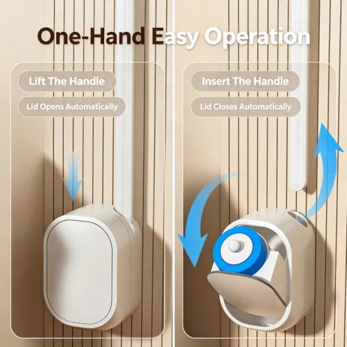Disposable Toilet Wand Kit with 30 Refills,Wall-Mounted Holder & Storage Caddy,Toilet Brush for Deep Toilet Cleaning, Bathroom Accessories for Home, Dorm & RV(1 Wand+30Refills)
