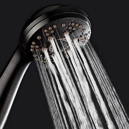 AquaDance High Pressure 6-Setting Hand Held Shower Head with Extra-Long 6 Foot Hose & Bracket – Anti-Clog Nozzles - USA Standard Certified - Top U.S. Brand - OIL RUBBED BRONZE - color: Oil Rubbed Bronze