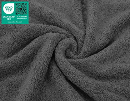 American Soft Linen 100% Cotton Luxury Turkish Towels, 4 PC Washcloth Set | Soft Absorbent Quick Dry OEKO Tex Standard 100 Certificated Durable Machine Washable Premium Hotel Quality - color: Dark Gray, size: 13"x13"