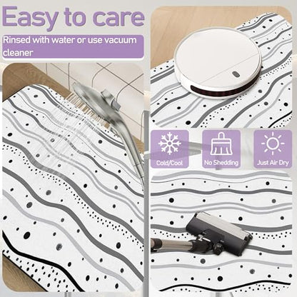Polka Dots Stripes Bathroom Mat, Non Slip Rubber Backed Fast Dry Bath Rug, Thin Bath Mat for Bathroom Kitchen 17"x30" - color: Polka Dots Stripes