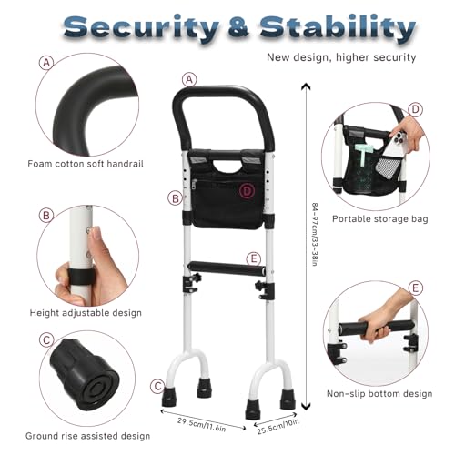 Stand Assist Updated-Movable Standing Aid Rail for Couch, Chair, Bedside, Toilet. Assistance Handle for People with Limited Mobility. Safety Grab Bar for Standing. - size: Model C