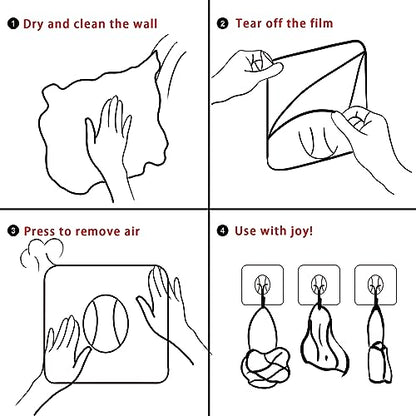 Latoxcaa Heavy Duty Adhesive Wall Hooks - Strong & Transparent, Hold up to 22lb, Waterproof & Reusable, Ideal for Kitchen, Bathroom, and Office (20 Pack) - size: 20 Medium Hooks