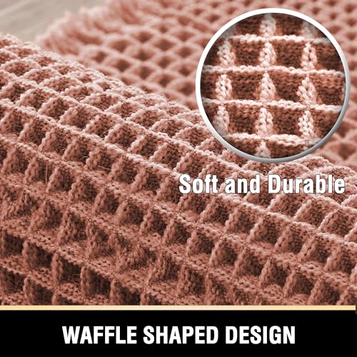 H.VERSAILTEX Upgraded Waffle Bath Mat Super Absorbent Non Slip Bath Rug Soft Pink 17" x 24" - color: Soft Pink, size: 17" x 24"