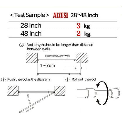 Spring Tension Curtain Rods Short Tension Rod (White,27" to 37"-4Pcs) - color: White, size: 27" to 37"-4Pcs