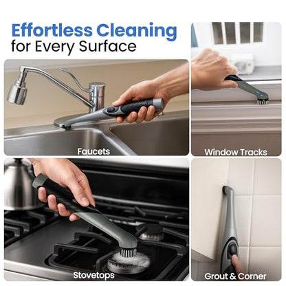 BEEST GroutCare 10000 Electric Spin Scrubber - Bathroom Cleaning Brush w/ 2 Replaceable Heads, IPX6 Waterproof - Cordless Electric Cleaning Brush Scrubber for Bathtub, Shower, Grout, Tile, Kitchen
