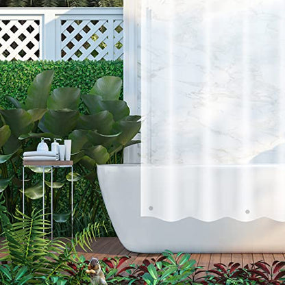 Shower Curtain Liner - Heavy Duty 6 Guage PEVA - Built in 3 Weighted Magnets - 12 Aluminium Grommets (2, Frosted, 72" x 72") - color: Frosted