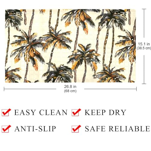 Seamles Palm Tree Pattern Bath Tub and Shower Mats, Non Slip Bathmat with Drain Holes and Suction Cups for Bathroom Floor, 15.1 x 26.8 Inch - color: Multi 07