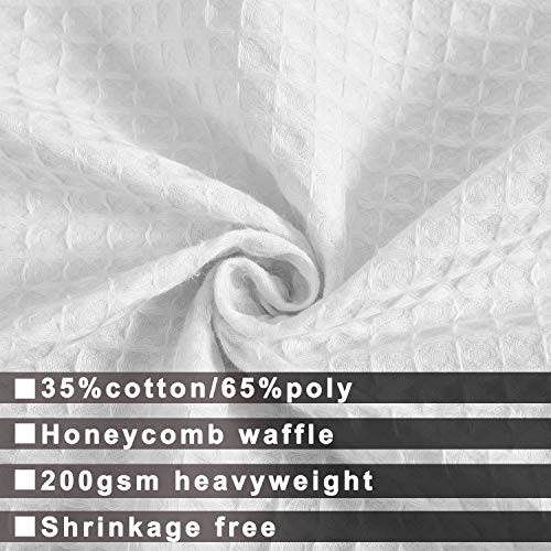 Barossa Design Shower Curtain with Liner for Clawfoot Tub, White, 180x70 | Cotton Blend, Honeycomb Waffle Weave, Hotel Style, Fabric Snap-in Liner, Mesh Window Top, Washable, 180W x 70H Wrap Around - color: White, size: 180"W x 70"L (Pack of 1)