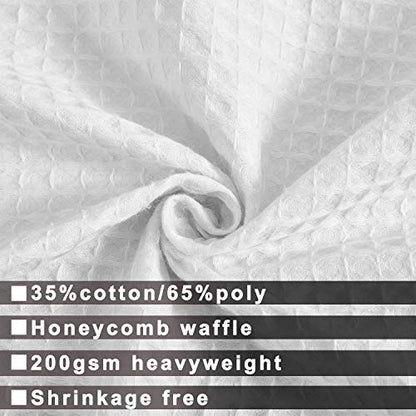 Barossa Design Shower Curtain with Liner for Clawfoot Tub, White, 180x70 | Cotton Blend, Honeycomb Waffle Weave, Hotel Style, Fabric Snap-in Liner, Mesh Window Top, Washable, 180W x 70H Wrap Around - color: White, size: 180"W x 70"L (Pack of 1)