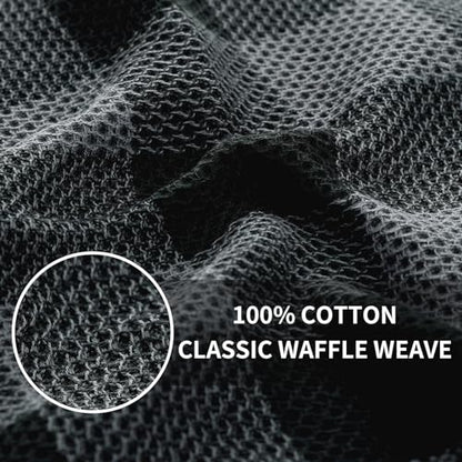 Homaxy 100% Cotton Plaid 4 Pack Kitchen Towels, 13" x 28", Black & Grey | Waffle Weave, Plaid, Super Soft and Absorbent Dish Towels, Quick Drying, Multi-Purpose - color: Black & Grey, size: 13 x 28 - 4 Pack