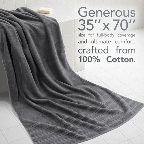 American Soft Linen 100% Cotton Luxury Turkish Towels, 35x70 XL Bath Sheet | Soft Absorbent Quick Dry OEKO Tex Standard 100 Certificated Durable Machine Washable Premium Hotel Quality - color: Dark Gray, size: 1 Piece set