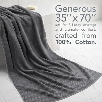 American Soft Linen 100% Cotton Luxury Turkish Towels, 35x70 XL Bath Sheet | Soft Absorbent Quick Dry OEKO Tex Standard 100 Certificated Durable Machine Washable Premium Hotel Quality - color: Dark Gray, size: 1 Piece set