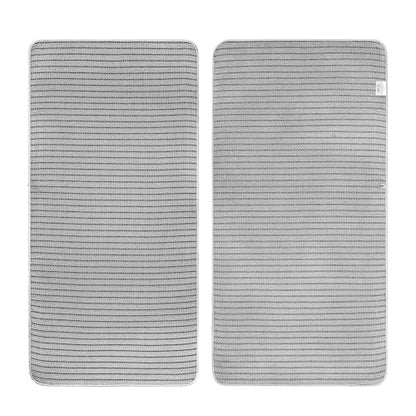 POLYTE 430 GSM Poly Blend Microfiber Quick Dry Waffle Bath Towel, 30x60 in | 4 Pack, Oversize, Lint Free, Body Towel - color: Light Gray/Black
