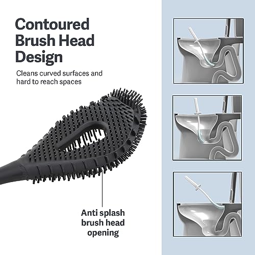 Casabella Hygienic Toilet Bowl Brush with Caddy, Black