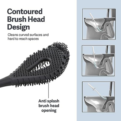 Casabella Hygienic Toilet Bowl Brush with Caddy, Black