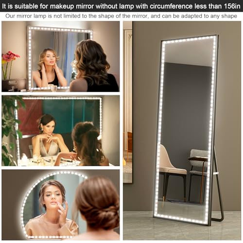 LED Vanity Mirror Lights for Makeup Dressing Table Vanity Set 13ft Flexible LED Light Strip Kit 6000K Daylight White with Dimmer and Power Supply, DIY Mirror, Mirror not Included | 13ft Flexible Vanity Set 13ft Flexible LED Light Strip Kit, Dimmer and Pow