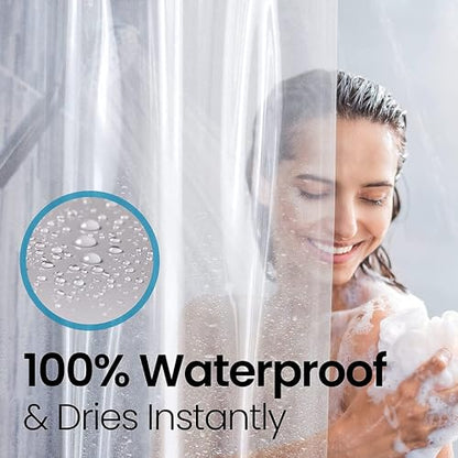 LiBa Shower Curtain PEVA 10G, 72x72 Inch Clear with 12 Rings | Heavy duty, non-Toxic with rust proof grommets,waterproof plastic shower curtain Set, weighted magnets, bathroom accessories - color: 10g Peva - Clear, size: 72"W x 72"L (Pack of 1)