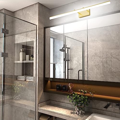 Aipsun Brushed Brass Vanity Light Fixtures 40inch Modern LED Bathroom Fixtures Gold Vanity Lighing for Bathroom Wall Light Fixtures 5500K - color: Brushed Gold, size: 40 in