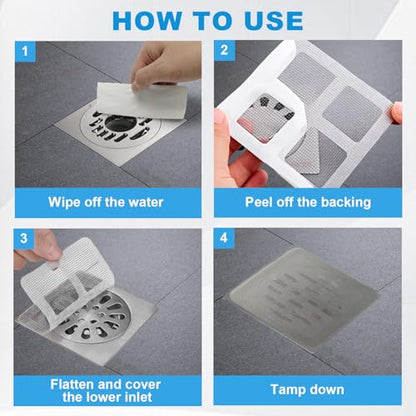 50Pcs Disposable Shower Drain Cover Hair Catcher, Disposable Floor Drain Sticker, Suit Sewer Filter Screen, Bathroom, Bathtub, Kitchen, Sink Floor Stickers